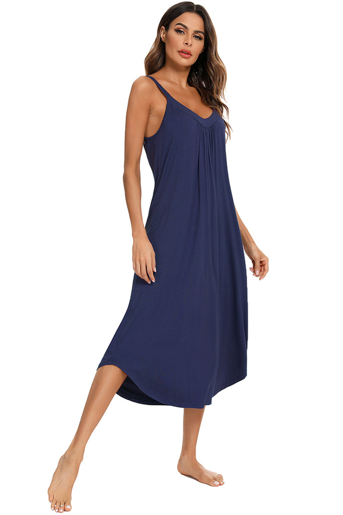 V-Neck Midi Lounge Dress-Timber Brooke Boutique, Online Women's Fashion Boutique in Amarillo, Texas