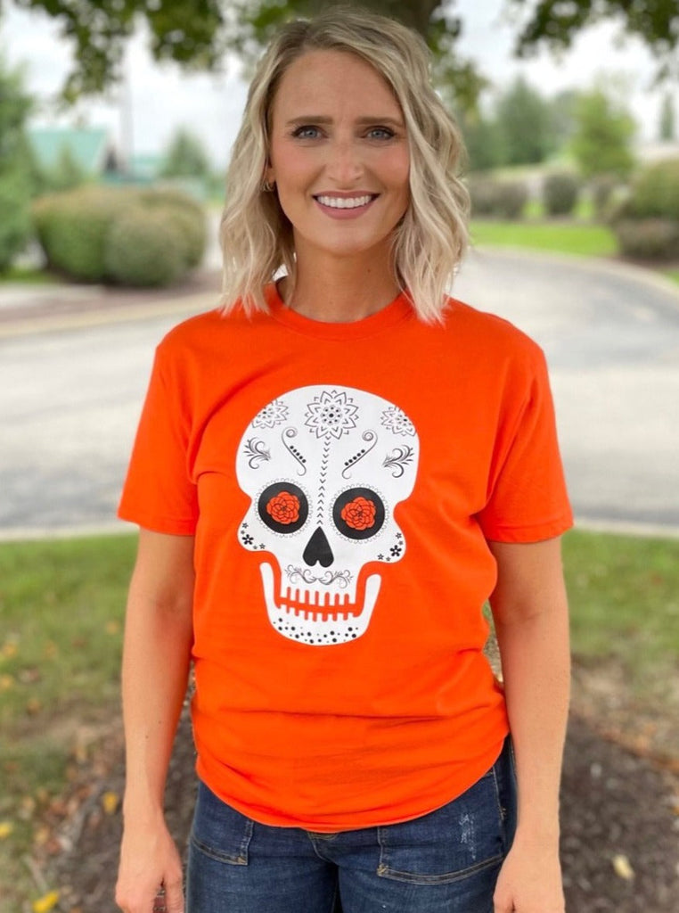 The Sugar Skull Tee-BT Graphic Tee-Timber Brooke Boutique, Online Women's Fashion Boutique in Amarillo, Texas