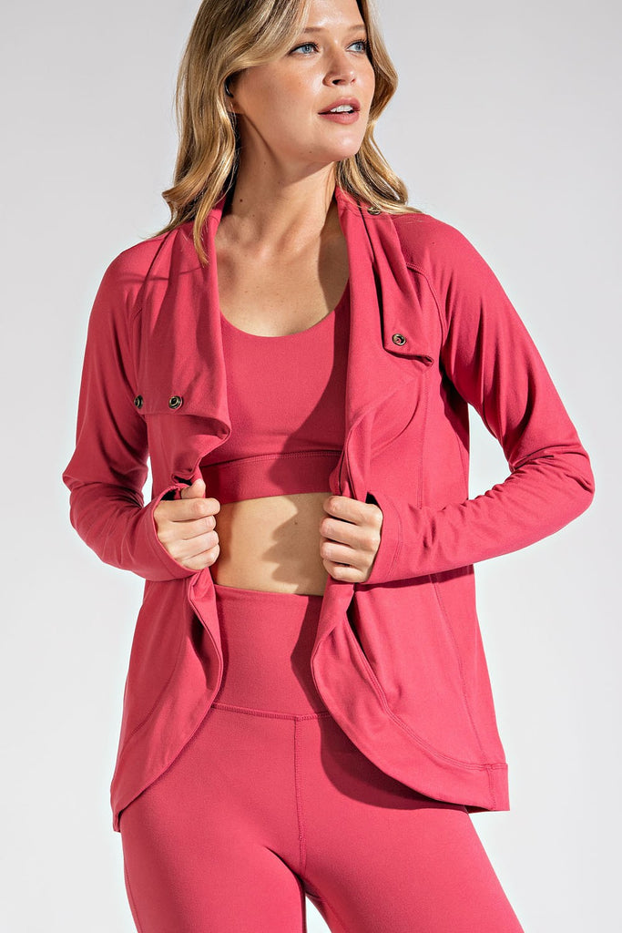 Asymmetrical Jacket With Side Pocket-Jackets-Timber Brooke Boutique, Online Women's Fashion Boutique in Amarillo, Texas