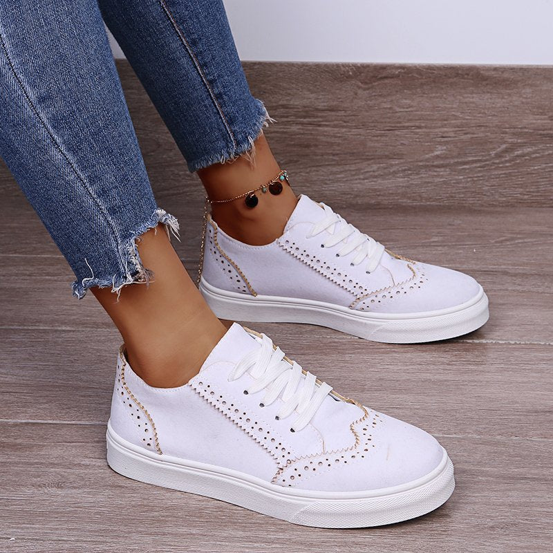 Suede Lace-Up Flat Sneakers-Timber Brooke Boutique, Online Women's Fashion Boutique in Amarillo, Texas