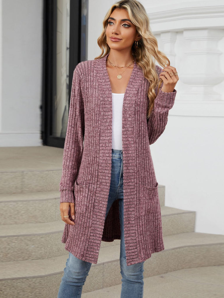 Open Front Long Sleeve Cardigan-Timber Brooke Boutique, Online Women's Fashion Boutique in Amarillo, Texas