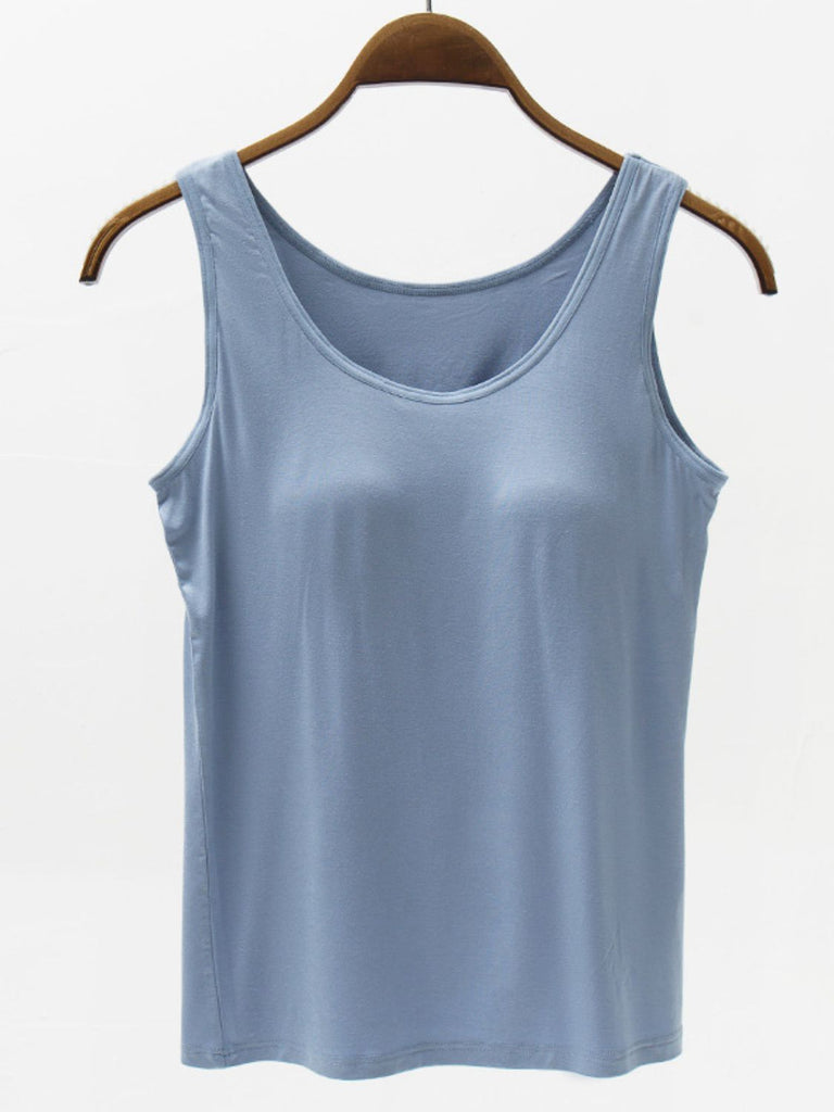 Full Size Wide Strap Modal Tank with Bra-Timber Brooke Boutique, Online Women's Fashion Boutique in Amarillo, Texas
