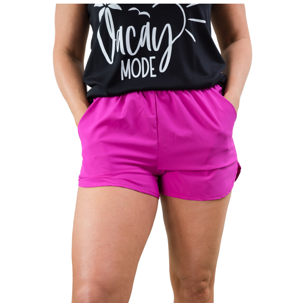 Tell Your Truth Magenta Shorts-White Birch-Timber Brooke Boutique, Online Women's Fashion Boutique in Amarillo, Texas