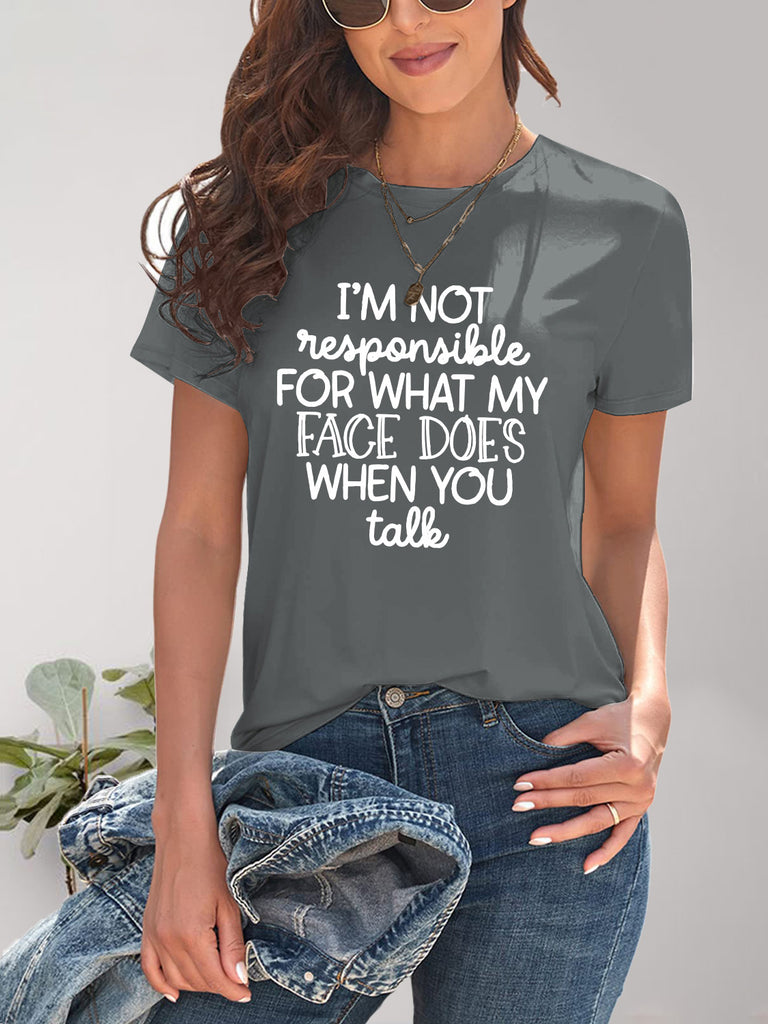 Letter Graphic Round Neck Short Sleeve T-Shirt-Timber Brooke Boutique, Online Women's Fashion Boutique in Amarillo, Texas