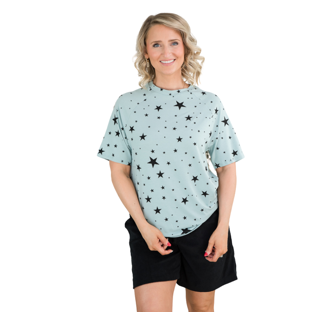 Into the Stars Top in Green-Zenana-Timber Brooke Boutique, Online Women's Fashion Boutique in Amarillo, Texas