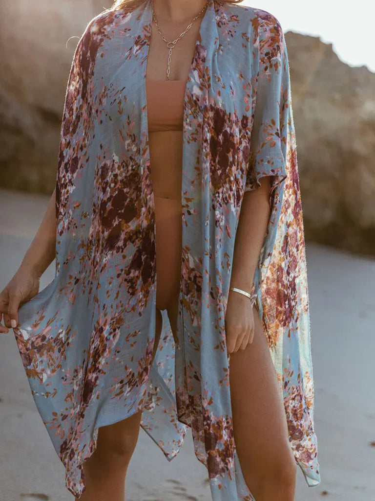 Printed Open Front Cover-Up-Timber Brooke Boutique, Online Women's Fashion Boutique in Amarillo, Texas