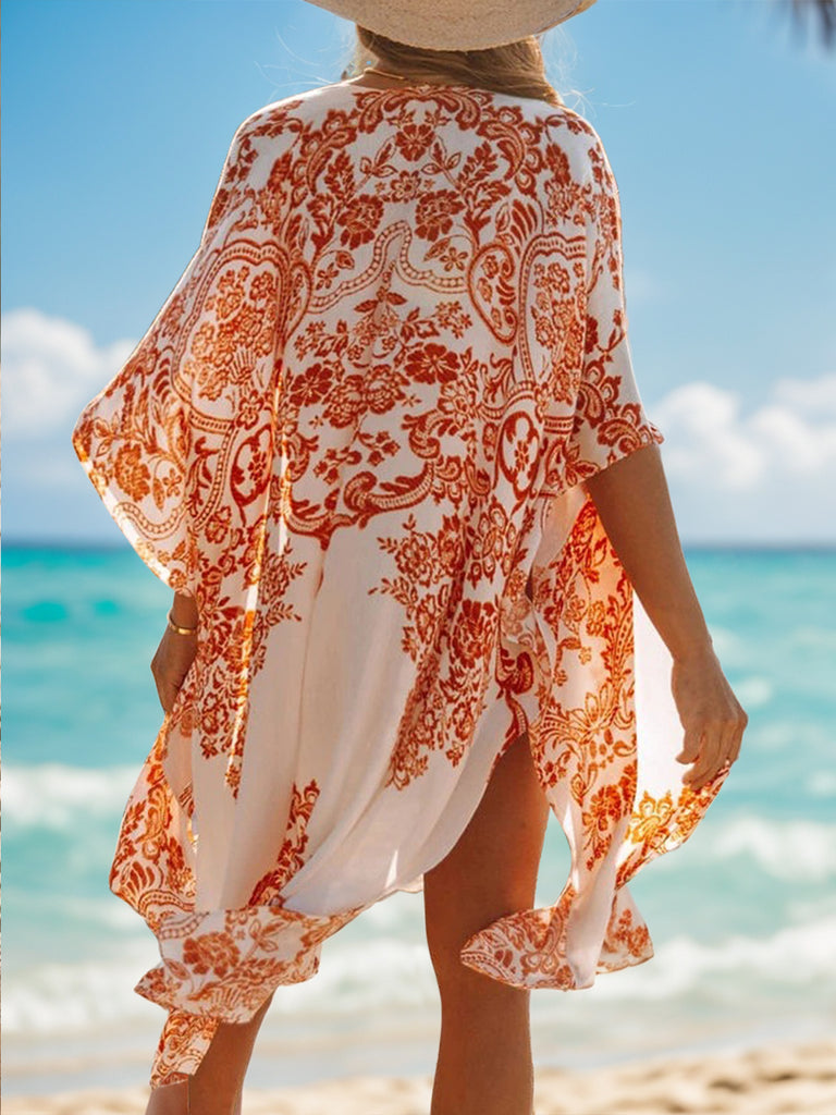 Printed Open Front Cover-Up-Timber Brooke Boutique, Online Women's Fashion Boutique in Amarillo, Texas