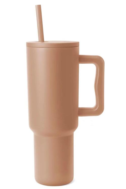 Monochromatic Stainless Steel Tumbler with Matching Straw-Timber Brooke Boutique, Online Women's Fashion Boutique in Amarillo, Texas