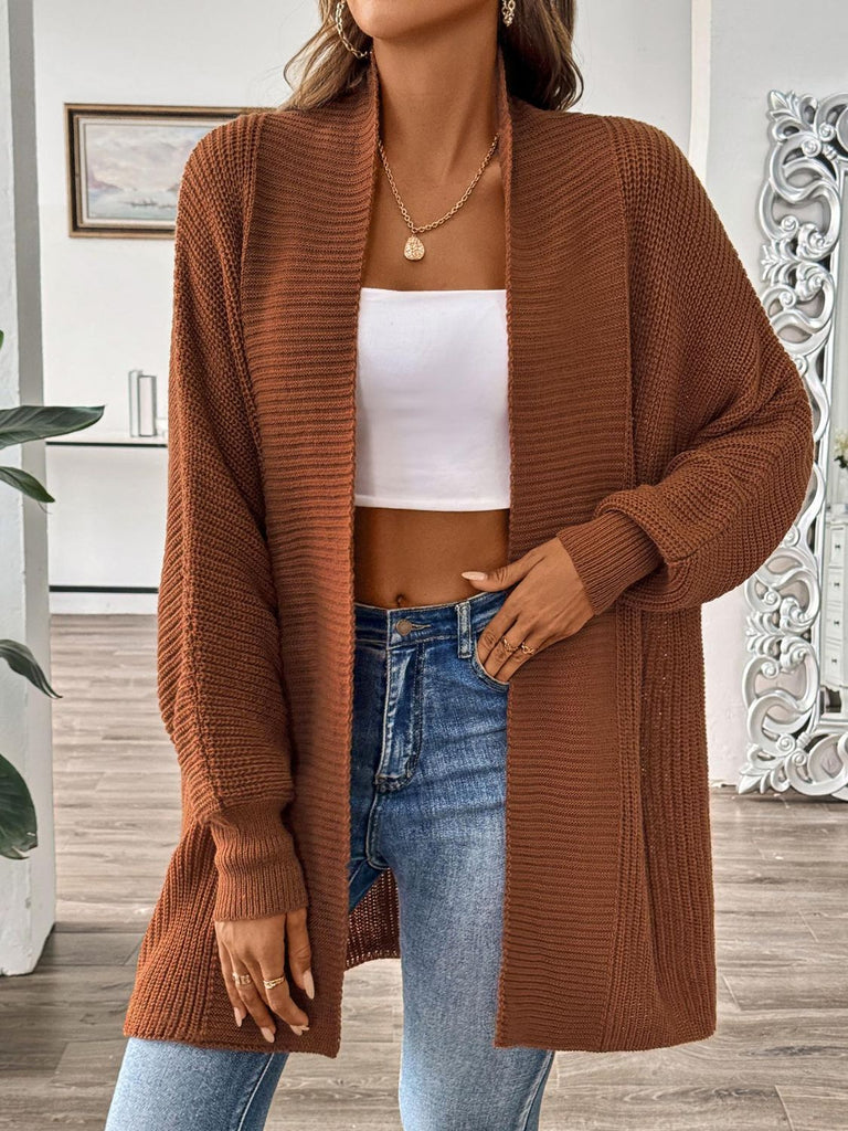 Open Front Long Sleeve Cardigan-Timber Brooke Boutique, Online Women's Fashion Boutique in Amarillo, Texas