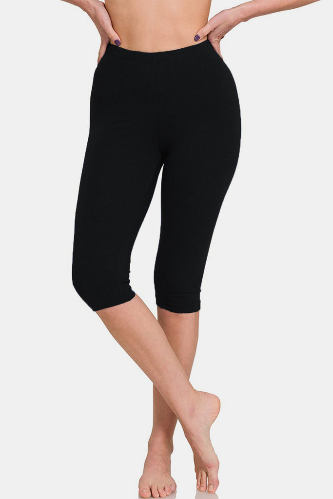 Zenana Full Size High Waist Capris-Timber Brooke Boutique, Online Women's Fashion Boutique in Amarillo, Texas