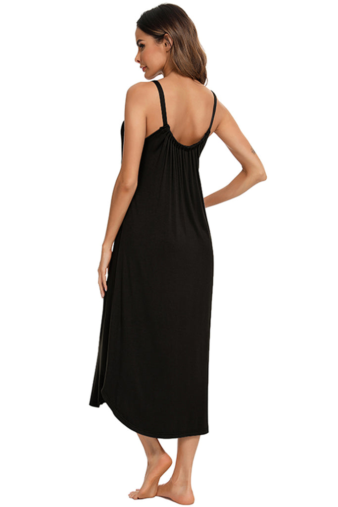 V-Neck Midi Lounge Dress-Timber Brooke Boutique, Online Women's Fashion Boutique in Amarillo, Texas