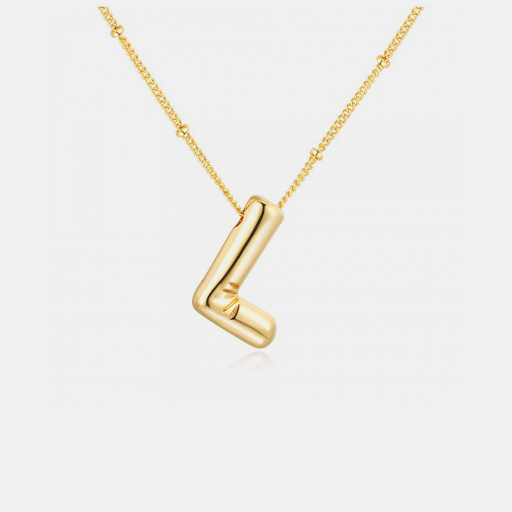 Gold-Plated Letter Pendant Necklace-Timber Brooke Boutique, Online Women's Fashion Boutique in Amarillo, Texas