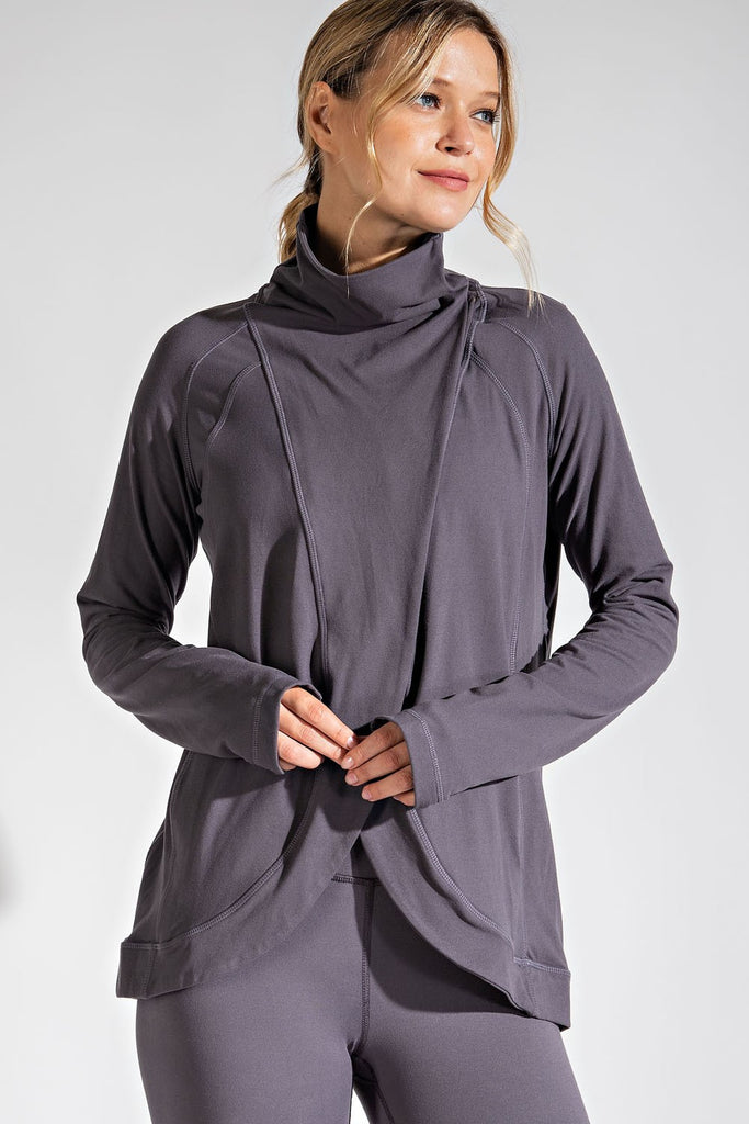 Asymmetrical Jacket With Side Pocket-Jackets-Timber Brooke Boutique, Online Women's Fashion Boutique in Amarillo, Texas