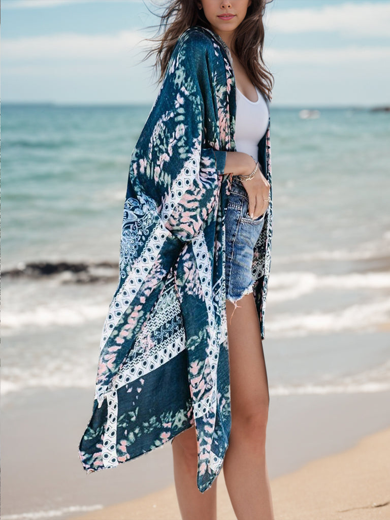 Printed Open Front Cover-Up-Timber Brooke Boutique, Online Women's Fashion Boutique in Amarillo, Texas