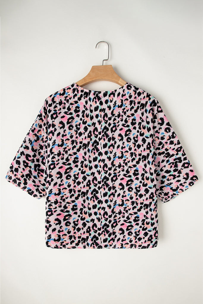 Leopard V-Neck T-Shirt-Timber Brooke Boutique, Online Women's Fashion Boutique in Amarillo, Texas