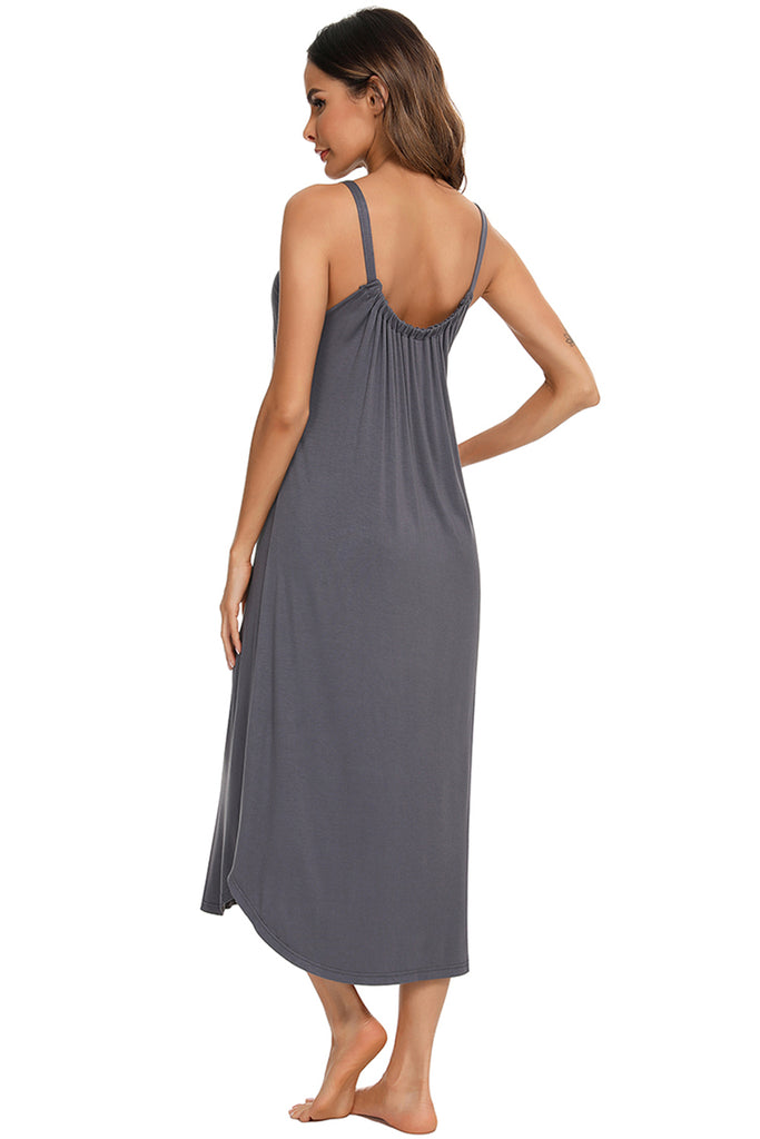 V-Neck Midi Lounge Dress-Timber Brooke Boutique, Online Women's Fashion Boutique in Amarillo, Texas