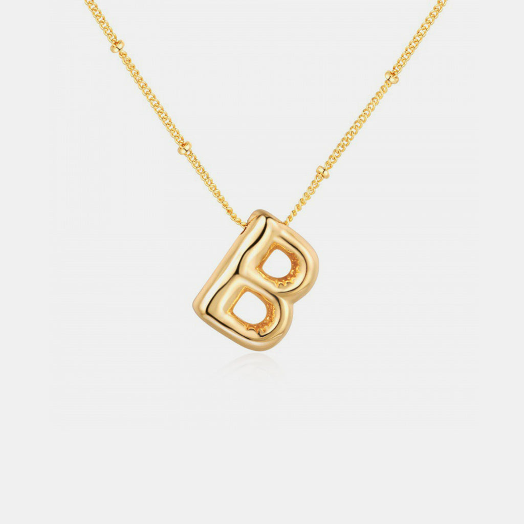 Gold-Plated Letter Pendant Necklace-Timber Brooke Boutique, Online Women's Fashion Boutique in Amarillo, Texas