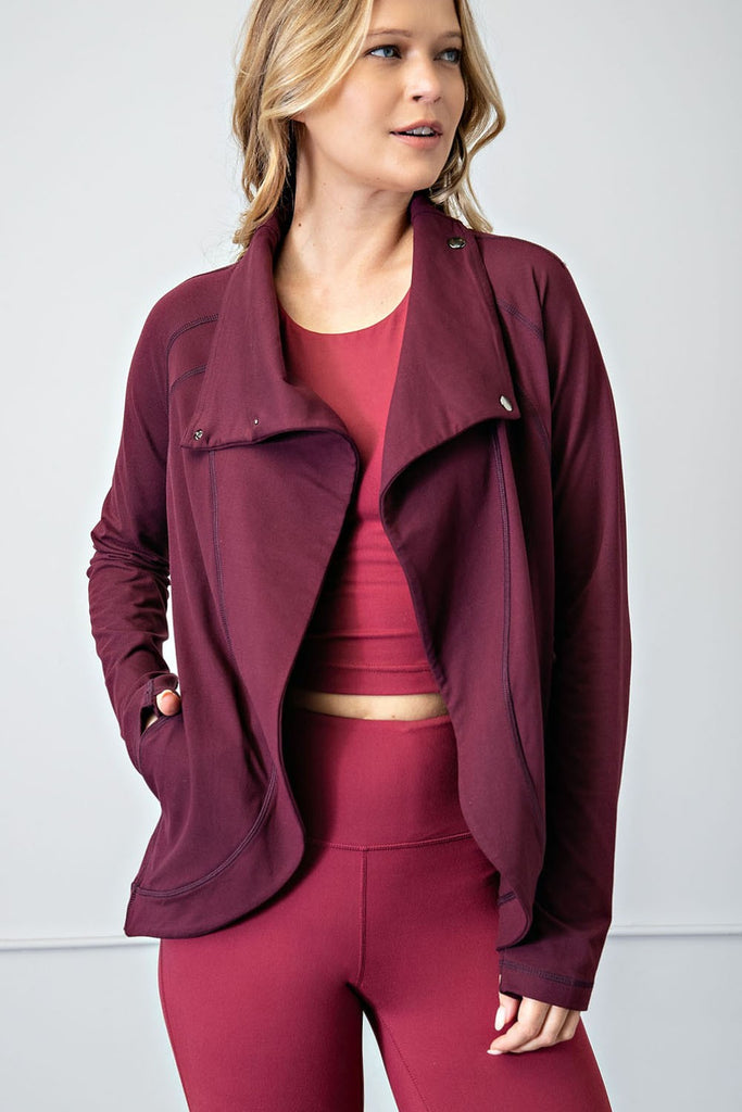 Asymmetrical Jacket With Side Pocket-Jackets-Timber Brooke Boutique, Online Women's Fashion Boutique in Amarillo, Texas