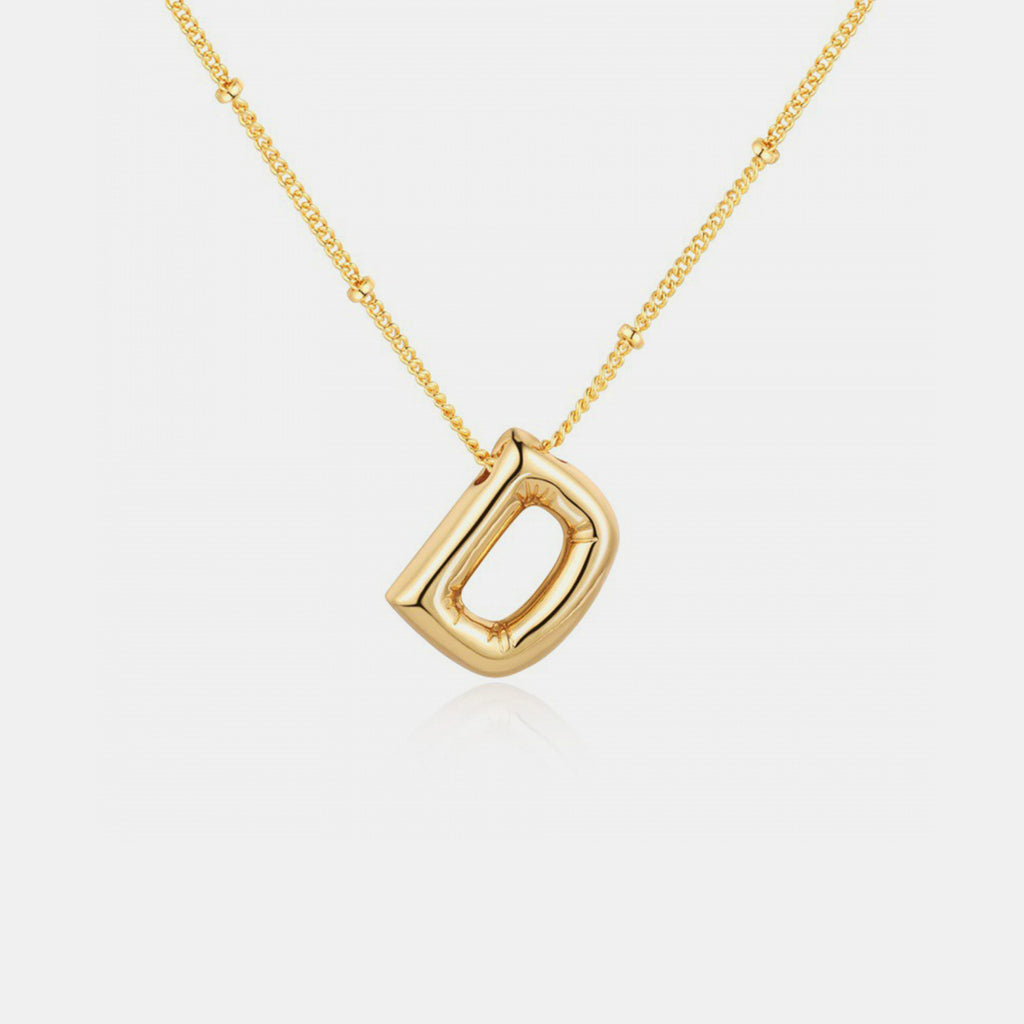 Gold-Plated Letter Pendant Necklace-Timber Brooke Boutique, Online Women's Fashion Boutique in Amarillo, Texas