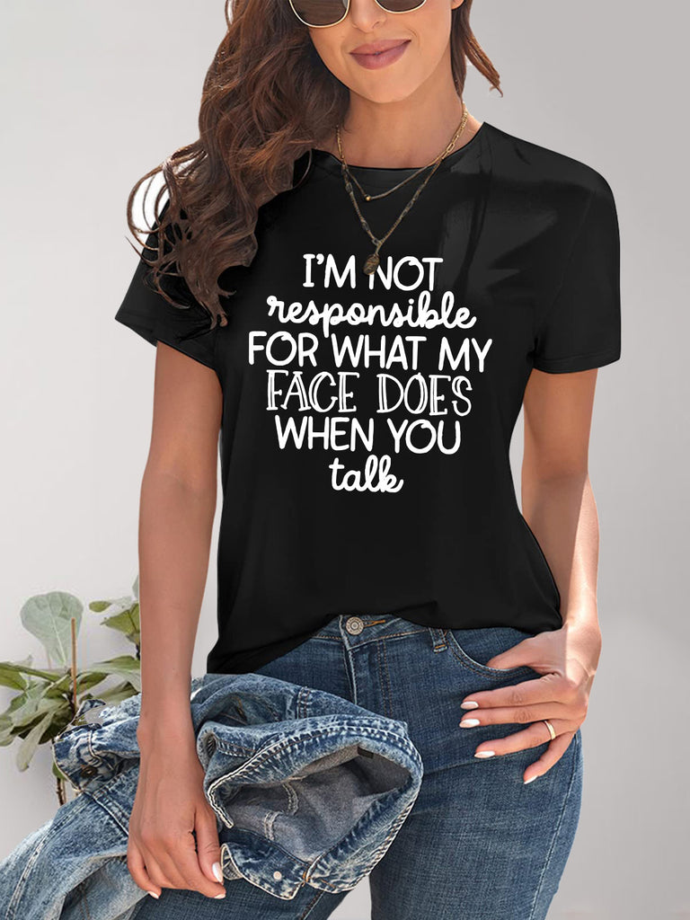 Letter Graphic Round Neck Short Sleeve T-Shirt-Timber Brooke Boutique, Online Women's Fashion Boutique in Amarillo, Texas