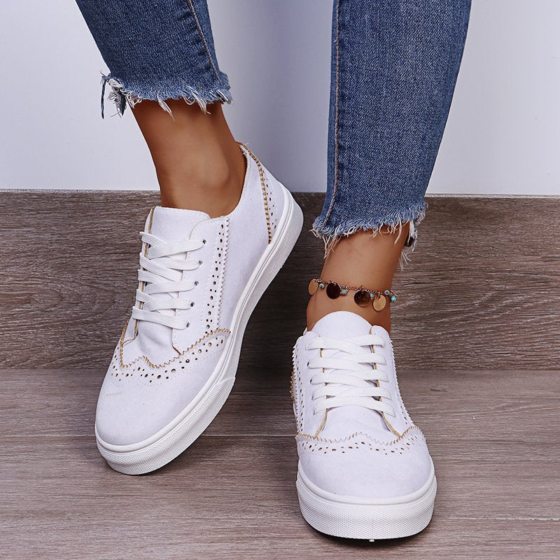 Suede Lace-Up Flat Sneakers-Timber Brooke Boutique, Online Women's Fashion Boutique in Amarillo, Texas