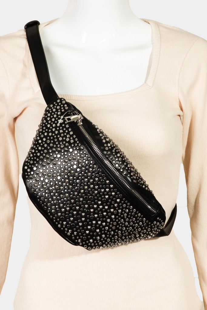 Fame Studded Crossbody Bag-Timber Brooke Boutique, Online Women's Fashion Boutique in Amarillo, Texas