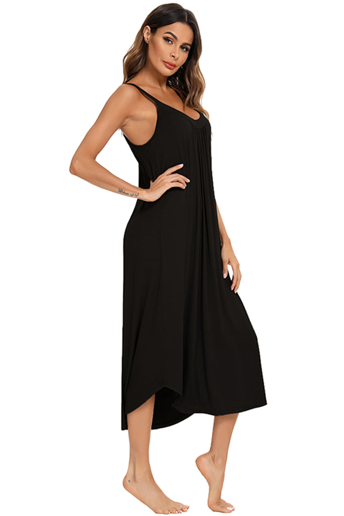 V-Neck Midi Lounge Dress-Timber Brooke Boutique, Online Women's Fashion Boutique in Amarillo, Texas