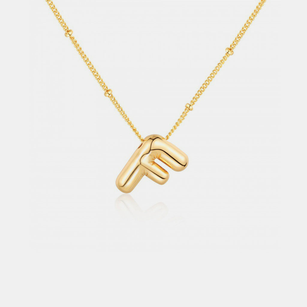 Gold-Plated Letter Pendant Necklace-Timber Brooke Boutique, Online Women's Fashion Boutique in Amarillo, Texas