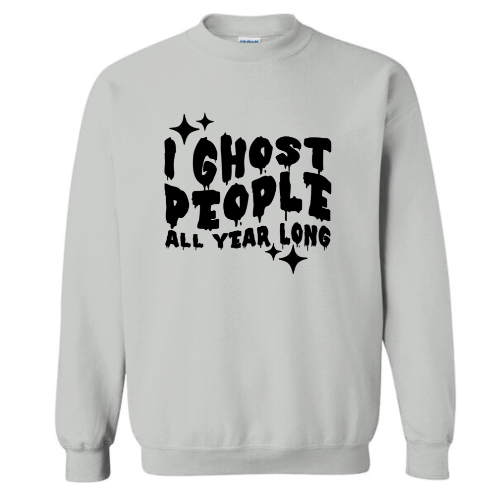 I Ghost People All Year Crew-BT Graphic Tee-Timber Brooke Boutique, Online Women's Fashion Boutique in Amarillo, Texas