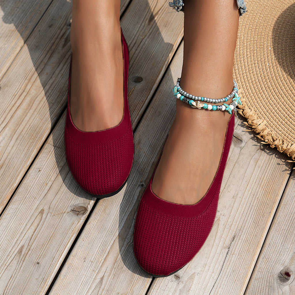 Round Toe Knit Ballet Flats-Timber Brooke Boutique, Online Women's Fashion Boutique in Amarillo, Texas