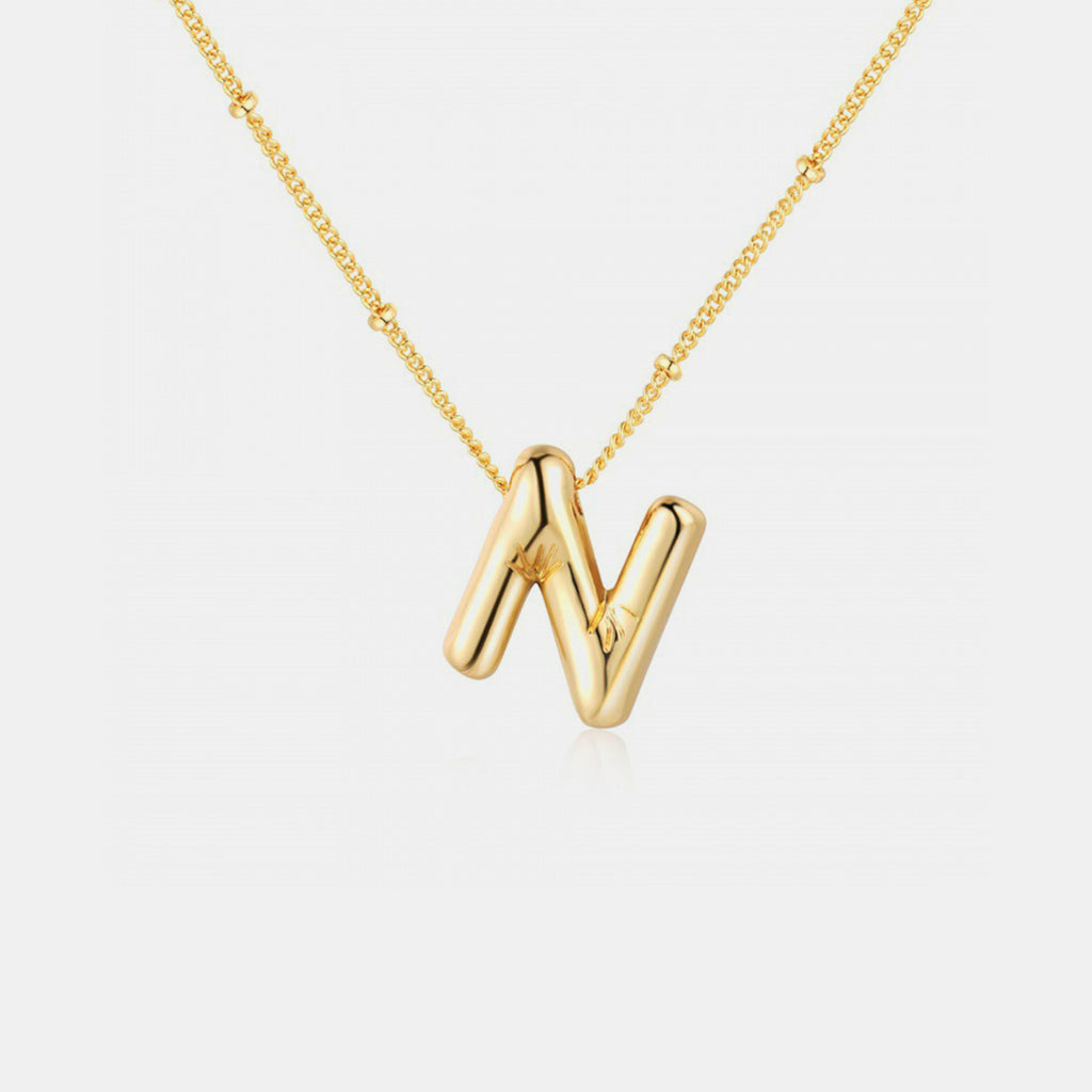 Gold-Plated Letter Pendant Necklace-Timber Brooke Boutique, Online Women's Fashion Boutique in Amarillo, Texas