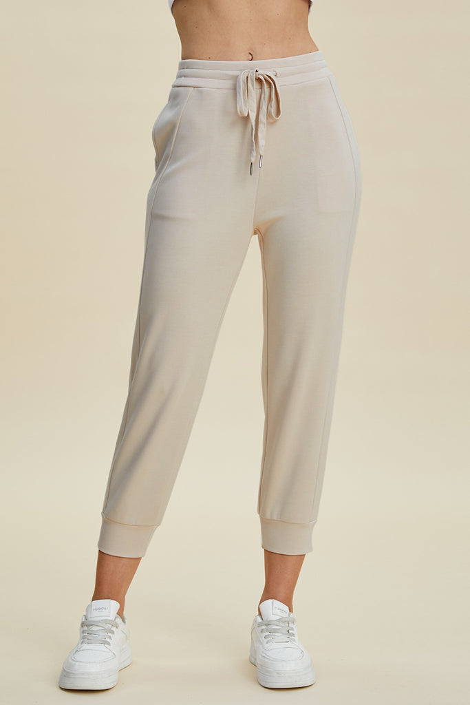 Basic Bae Full Size Air Scuba Drawstring High Waist Cropped Pants-Timber Brooke Boutique, Online Women's Fashion Boutique in Amarillo, Texas