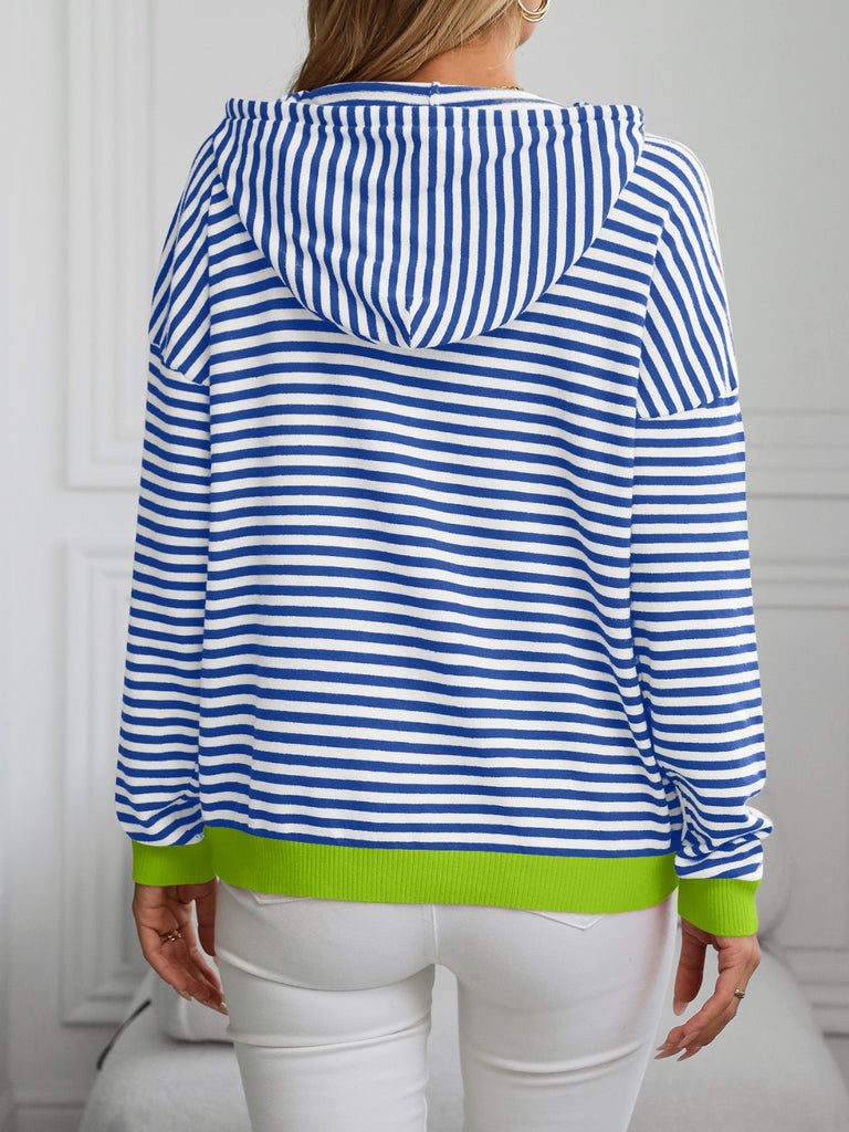 Striped Long Sleeve Hooded Knit Top-Timber Brooke Boutique, Online Women's Fashion Boutique in Amarillo, Texas