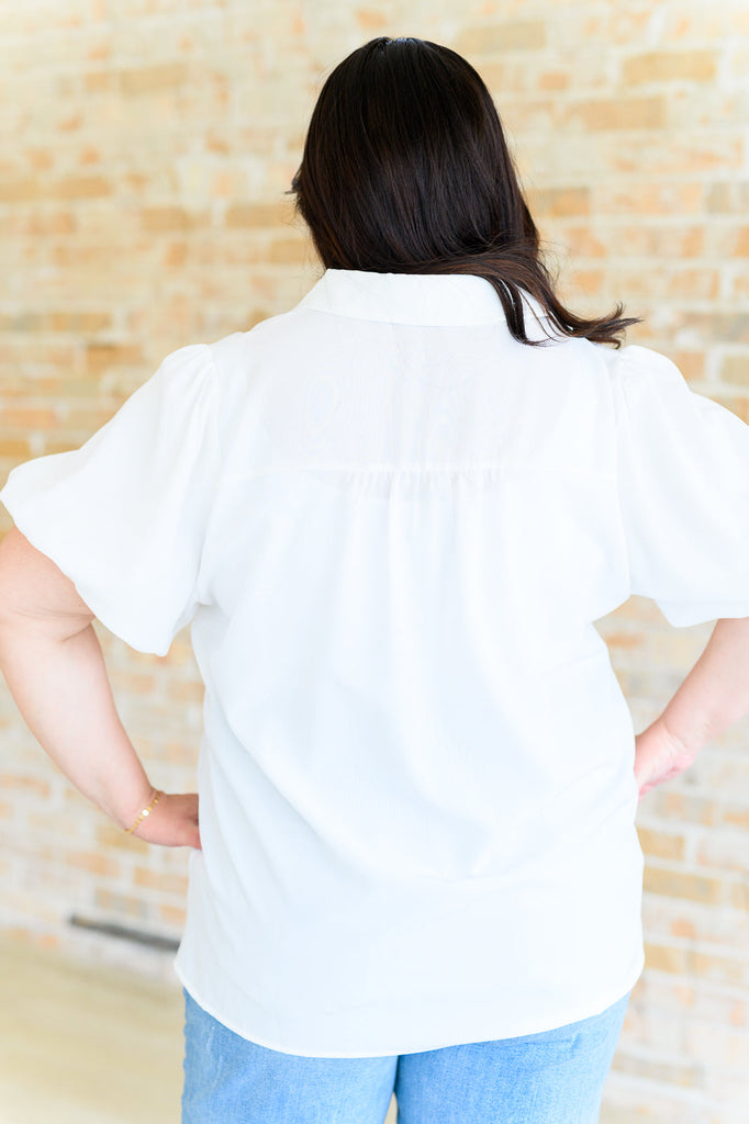 A Sixth Sense Balloon Sleeve Blouse-Tops-Timber Brooke Boutique, Online Women's Fashion Boutique in Amarillo, Texas