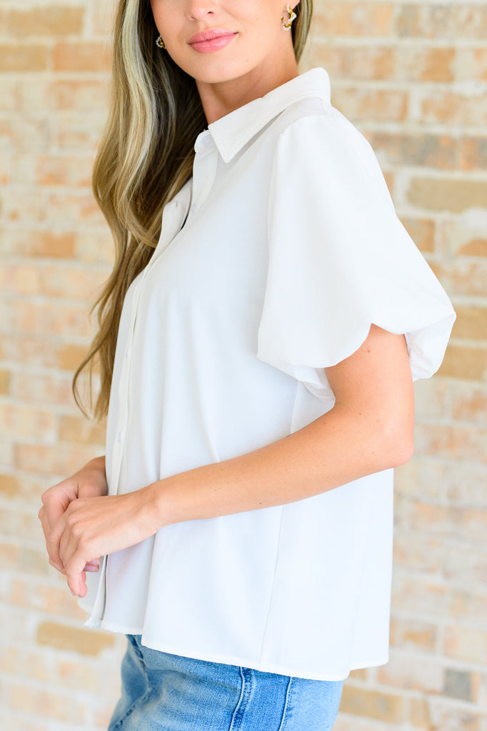 A Sixth Sense Balloon Sleeve Blouse-Tops-Timber Brooke Boutique, Online Women's Fashion Boutique in Amarillo, Texas