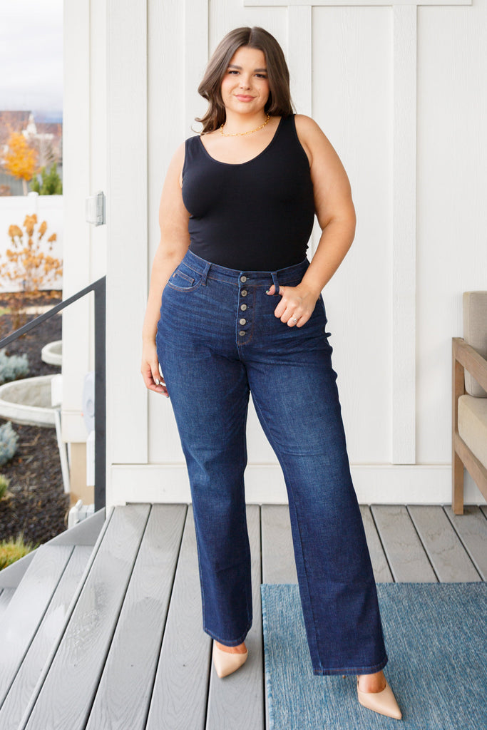 Arlo High Rise Button-Fly Straight Jeans-Womens-Timber Brooke Boutique, Online Women's Fashion Boutique in Amarillo, Texas