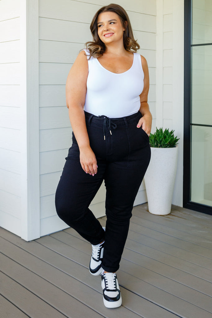 Carmen Double Cuff Joggers in Black-Womens-Timber Brooke Boutique, Online Women's Fashion Boutique in Amarillo, Texas