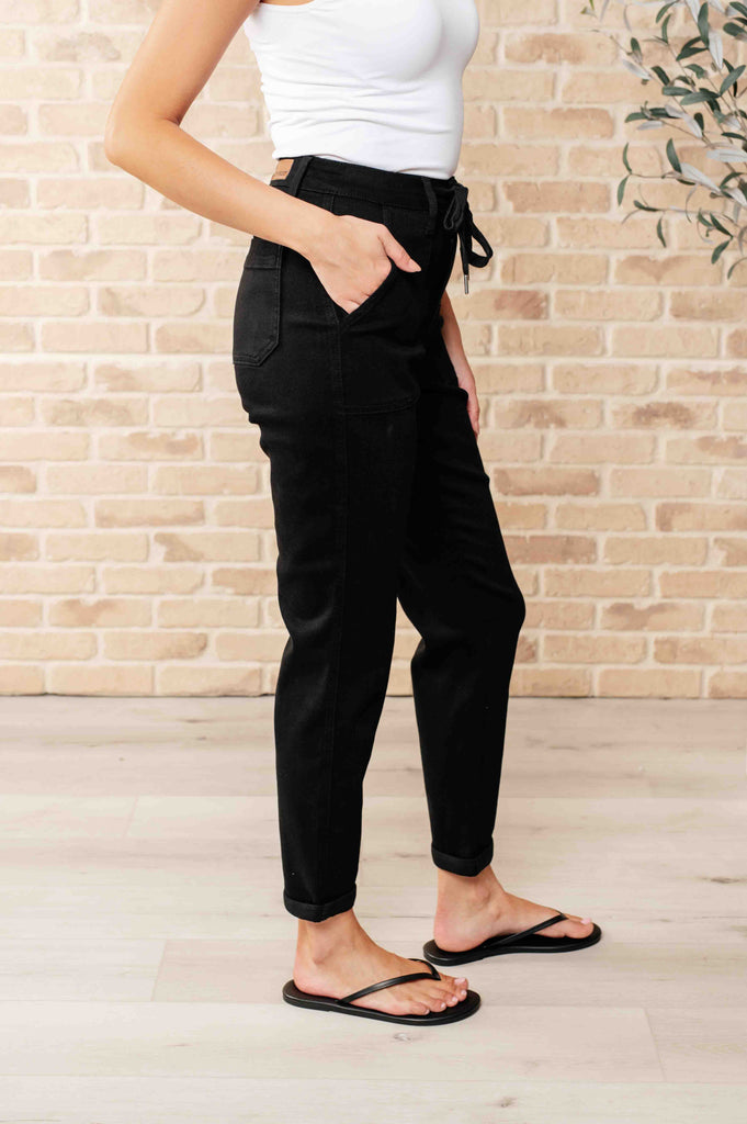 Carmen Double Cuff Joggers in Black-Womens-Timber Brooke Boutique, Online Women's Fashion Boutique in Amarillo, Texas