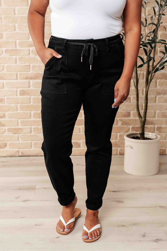 Carmen Double Cuff Joggers in Black-Womens-Timber Brooke Boutique, Online Women's Fashion Boutique in Amarillo, Texas