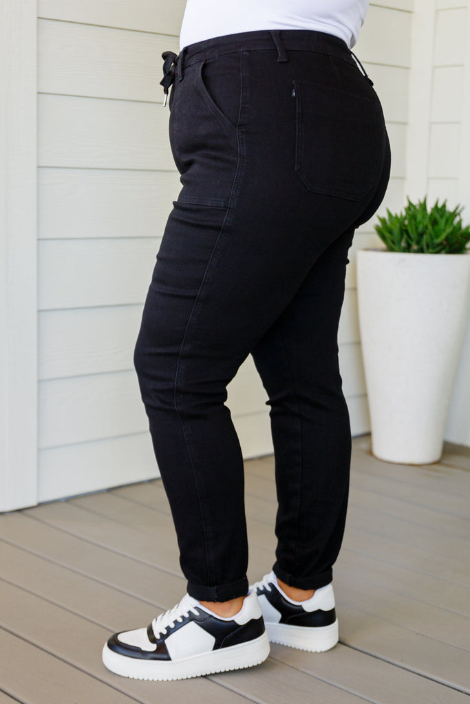 Carmen Double Cuff Joggers in Black-Womens-Timber Brooke Boutique, Online Women's Fashion Boutique in Amarillo, Texas