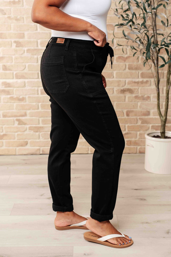 Carmen Double Cuff Joggers in Black-Womens-Timber Brooke Boutique, Online Women's Fashion Boutique in Amarillo, Texas