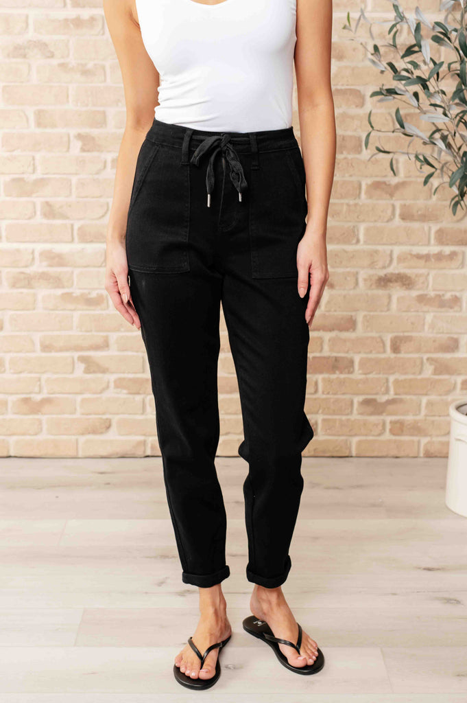 Carmen Double Cuff Joggers in Black-Womens-Timber Brooke Boutique, Online Women's Fashion Boutique in Amarillo, Texas