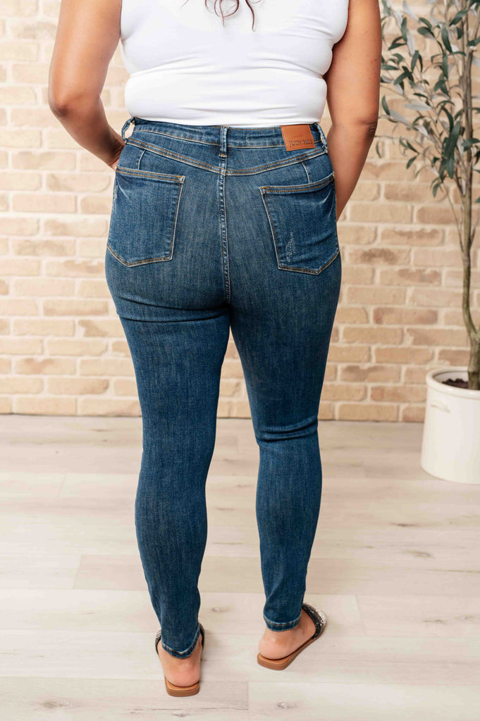 Cora High Rise Control Top Skinny Jeans-Denim-Timber Brooke Boutique, Online Women's Fashion Boutique in Amarillo, Texas