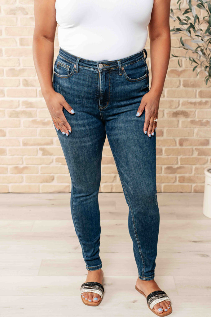 Cora High Rise Control Top Skinny Jeans-Denim-Timber Brooke Boutique, Online Women's Fashion Boutique in Amarillo, Texas