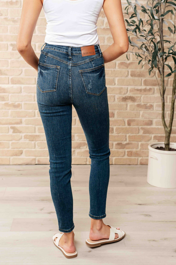 Cora High Rise Control Top Skinny Jeans-Denim-Timber Brooke Boutique, Online Women's Fashion Boutique in Amarillo, Texas