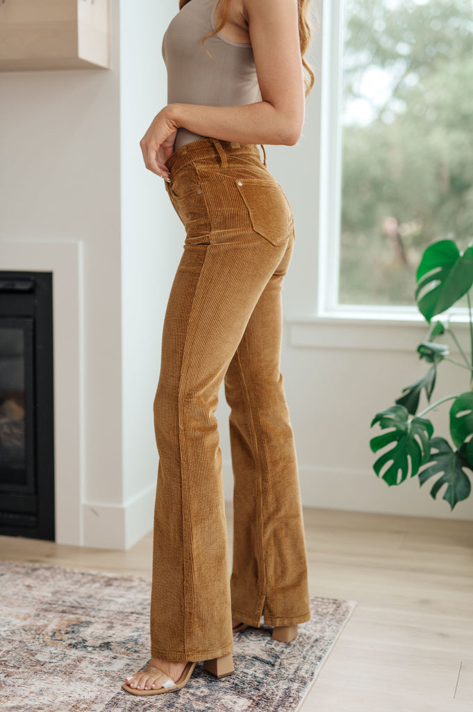 Cordelia Bootcut Corduroy Pants in Camel-Womens-Timber Brooke Boutique, Online Women's Fashion Boutique in Amarillo, Texas