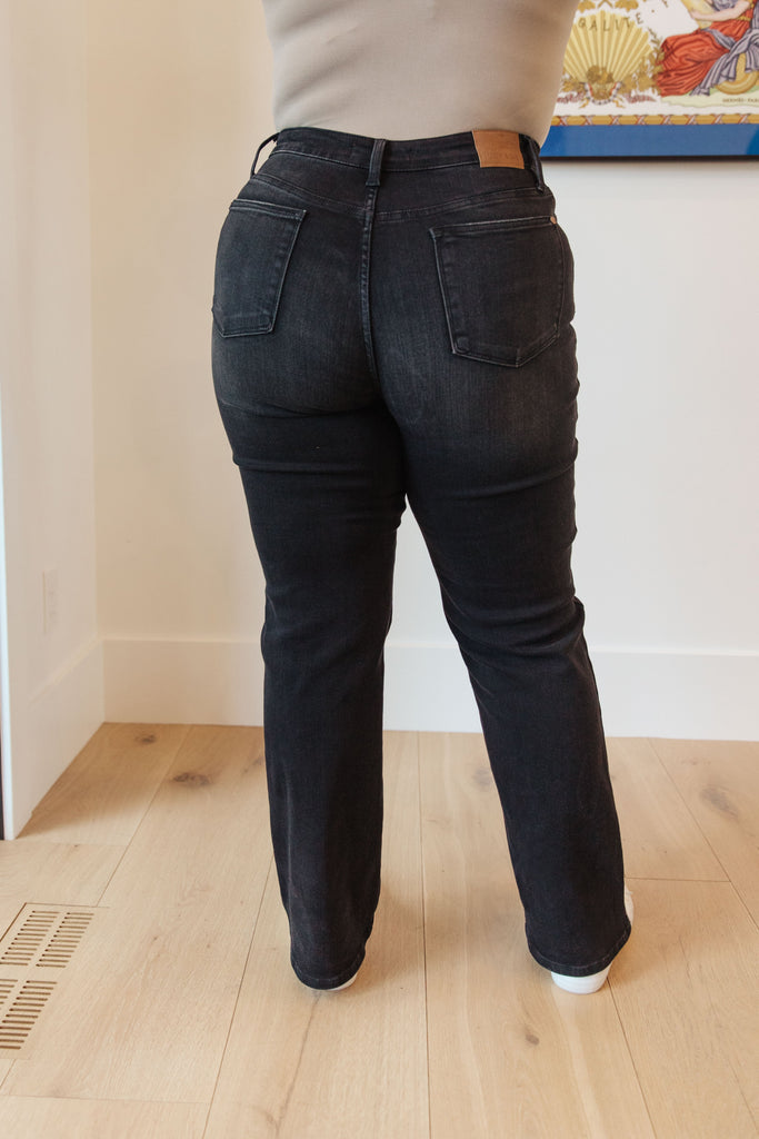 Eleanor High Rise Classic Straight Jeans in Washed Black-Womens-Timber Brooke Boutique, Online Women's Fashion Boutique in Amarillo, Texas