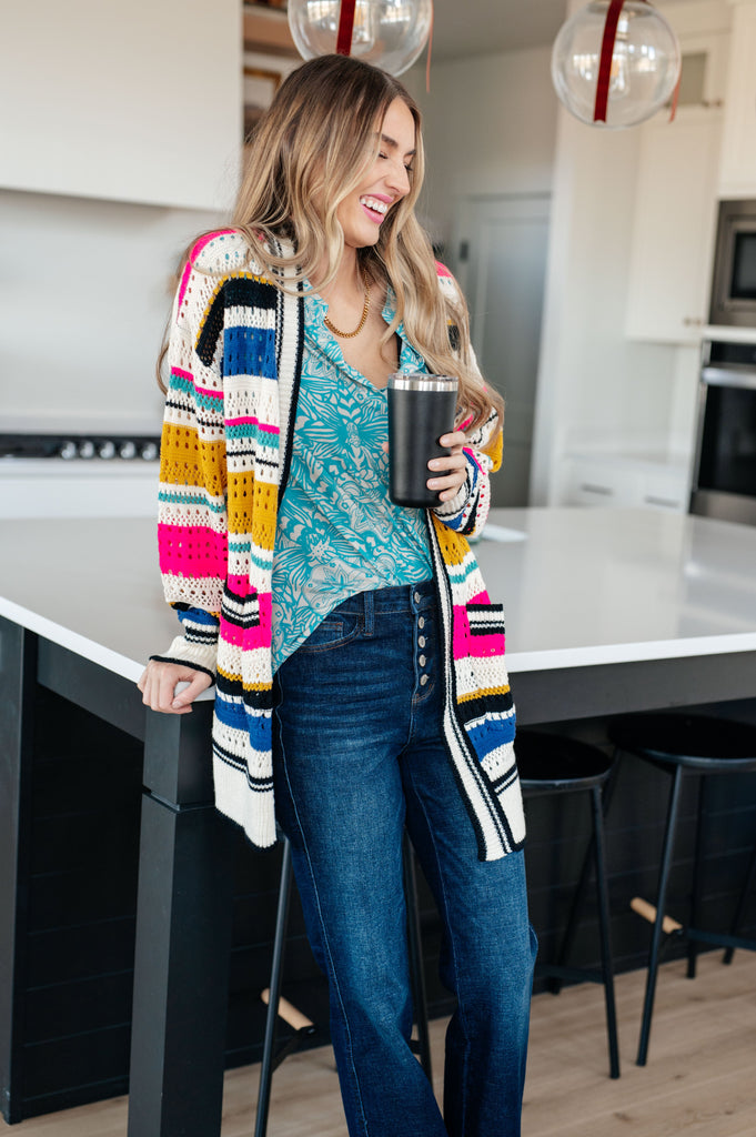 Felt Cute Striped Cardigan-Cardigans and Wraps-Timber Brooke Boutique, Online Women's Fashion Boutique in Amarillo, Texas