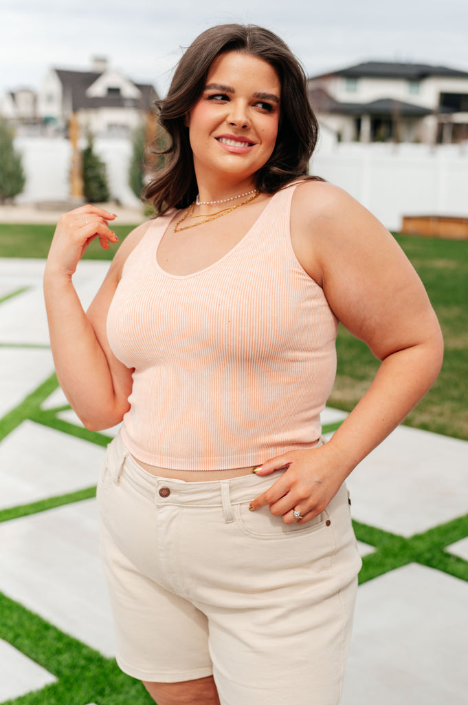 Fundamentals Ribbed Seamless Reversible Tank in Peach-Womens-Timber Brooke Boutique, Online Women's Fashion Boutique in Amarillo, Texas