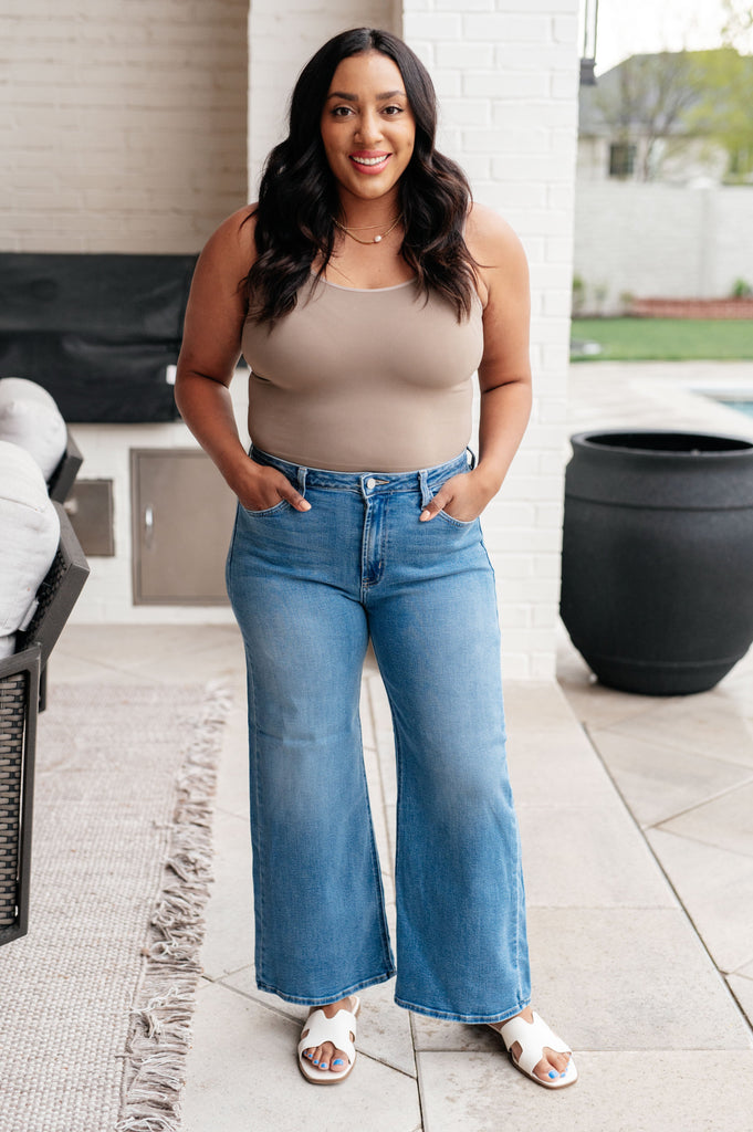 Hayes High Rise Wide Leg Crop Jeans-Denim-Timber Brooke Boutique, Online Women's Fashion Boutique in Amarillo, Texas